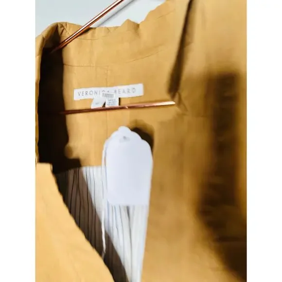 VERONICA BEARD Camel Tan Amika Vest Linen Blend Double Breasted Vest Size 10 - Picture 8 of 16